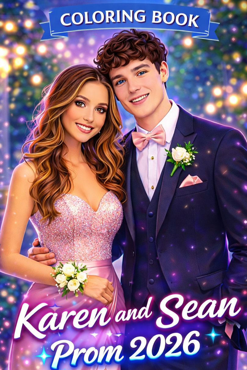 Couple Themed Personalized Coloring Book - 20 Pages
