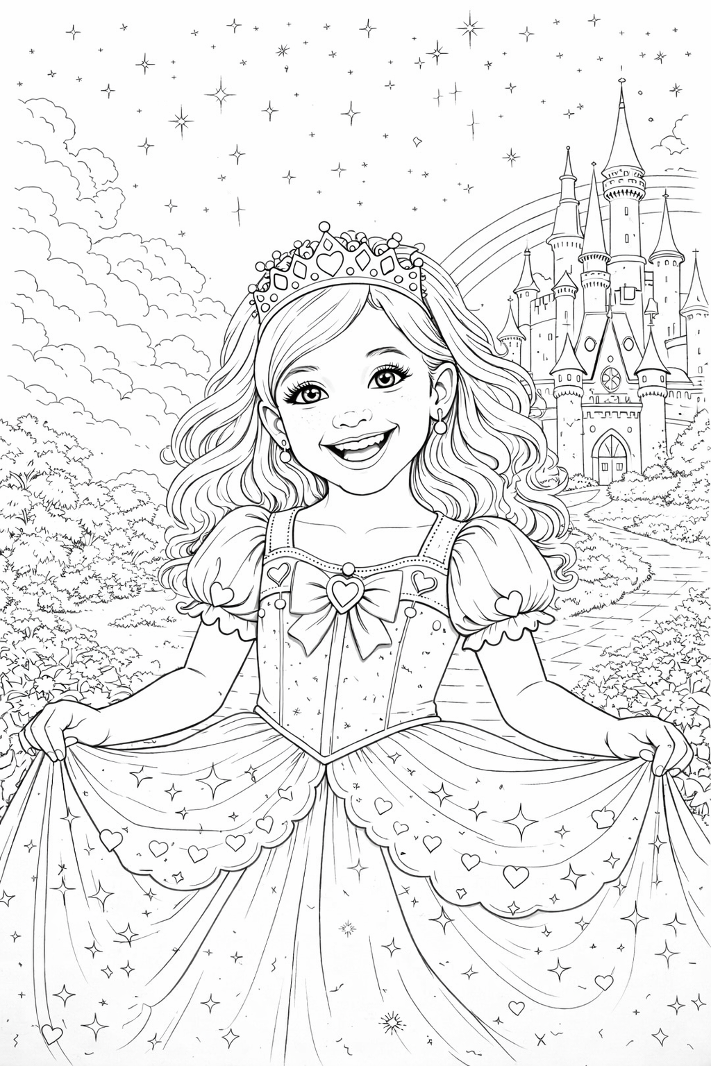 Princess Themed Personalized Coloring Book - 20 Pages