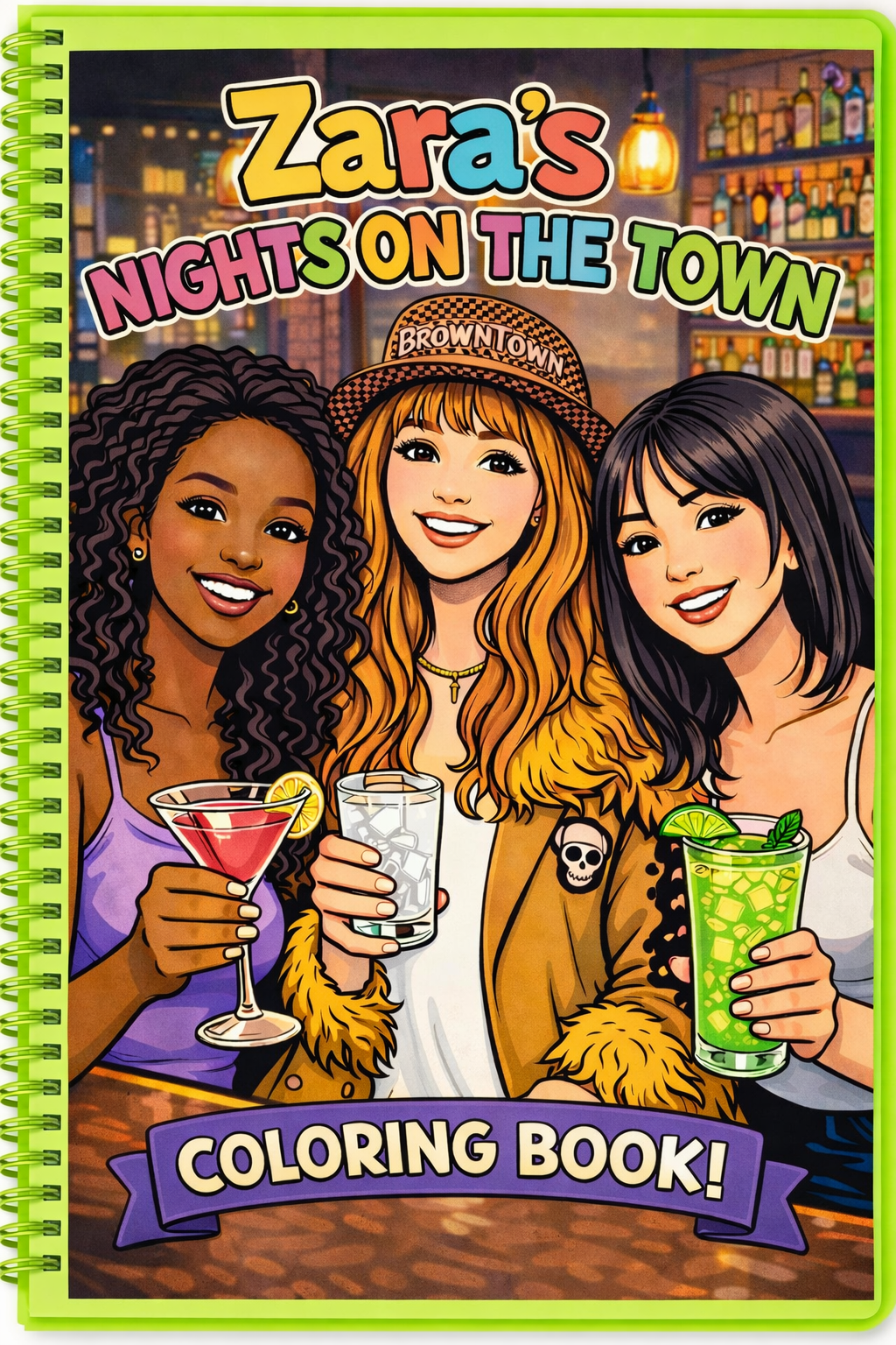 Out on the Town Themed Personalized Coloring Book - 20 Pages
