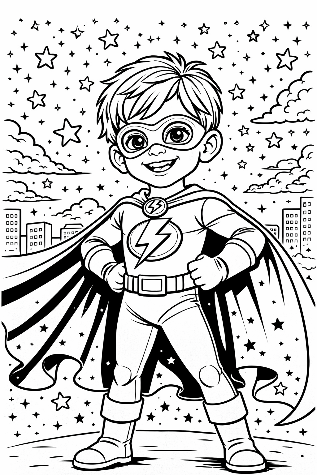 Superhero Themed Personalized Coloring Book - 20 Pages
