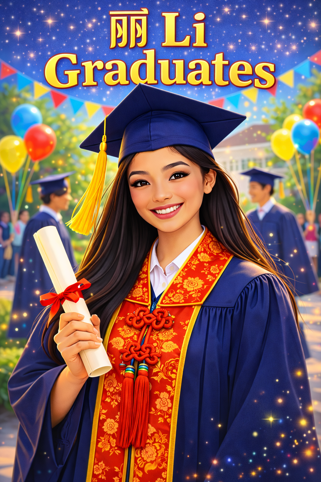 Graduation Themed Personalized Coloring Book - 20 Pages