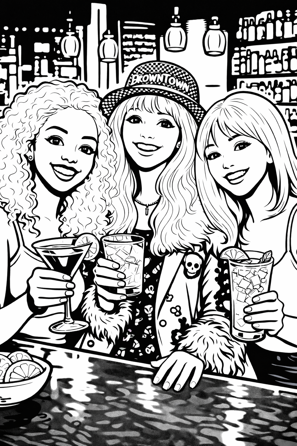 Out on the Town Themed Personalized Coloring Book - 20 Pages