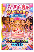 Birthdays-Themed Personalized Coloring Book 20 Pages