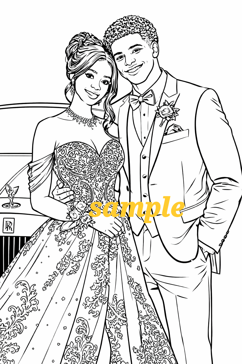 Couple Themed Personalized Coloring Book - 20 Pages