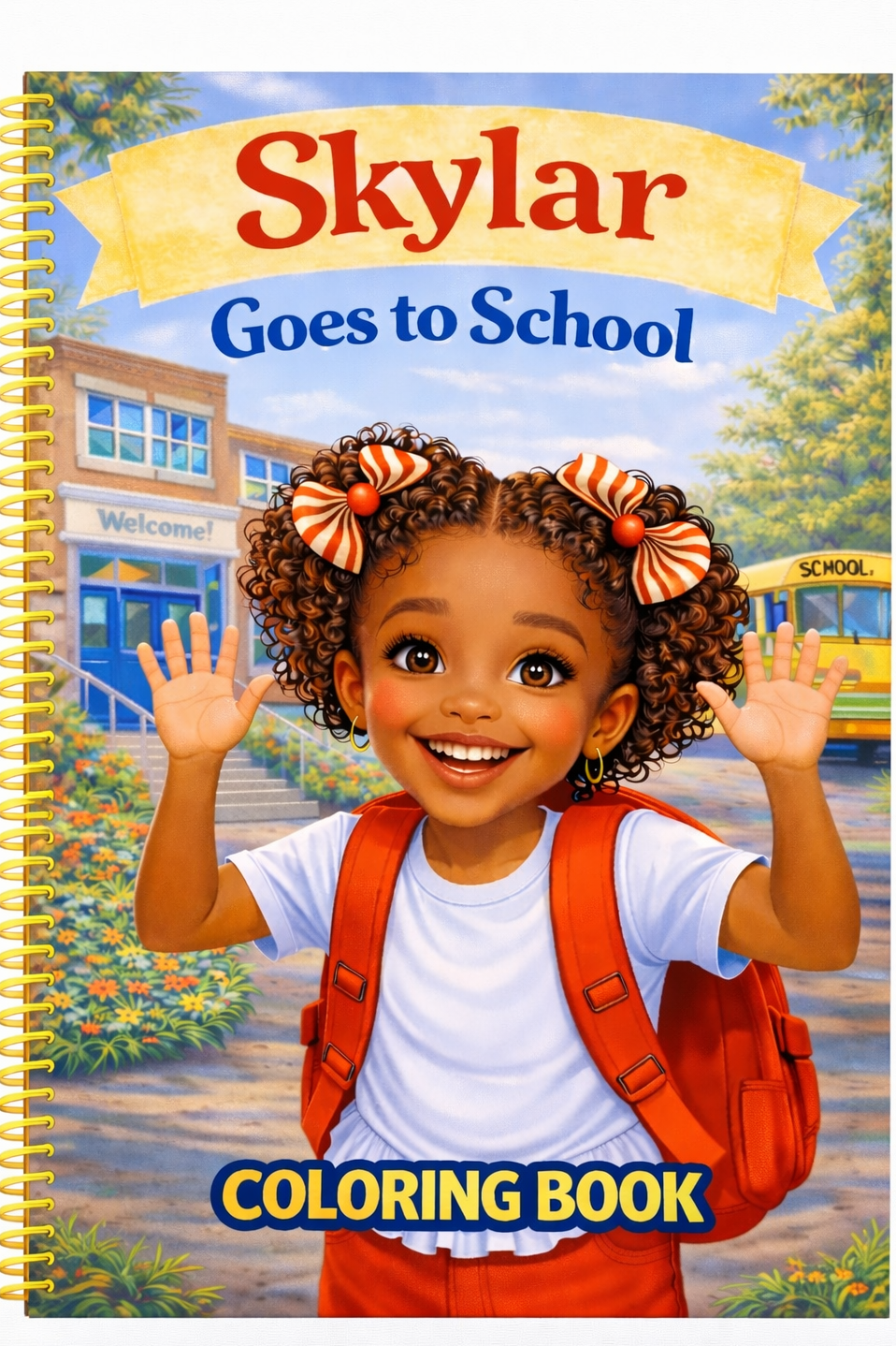 A School Days Themed Personalized Coloring Book - 20 Pages