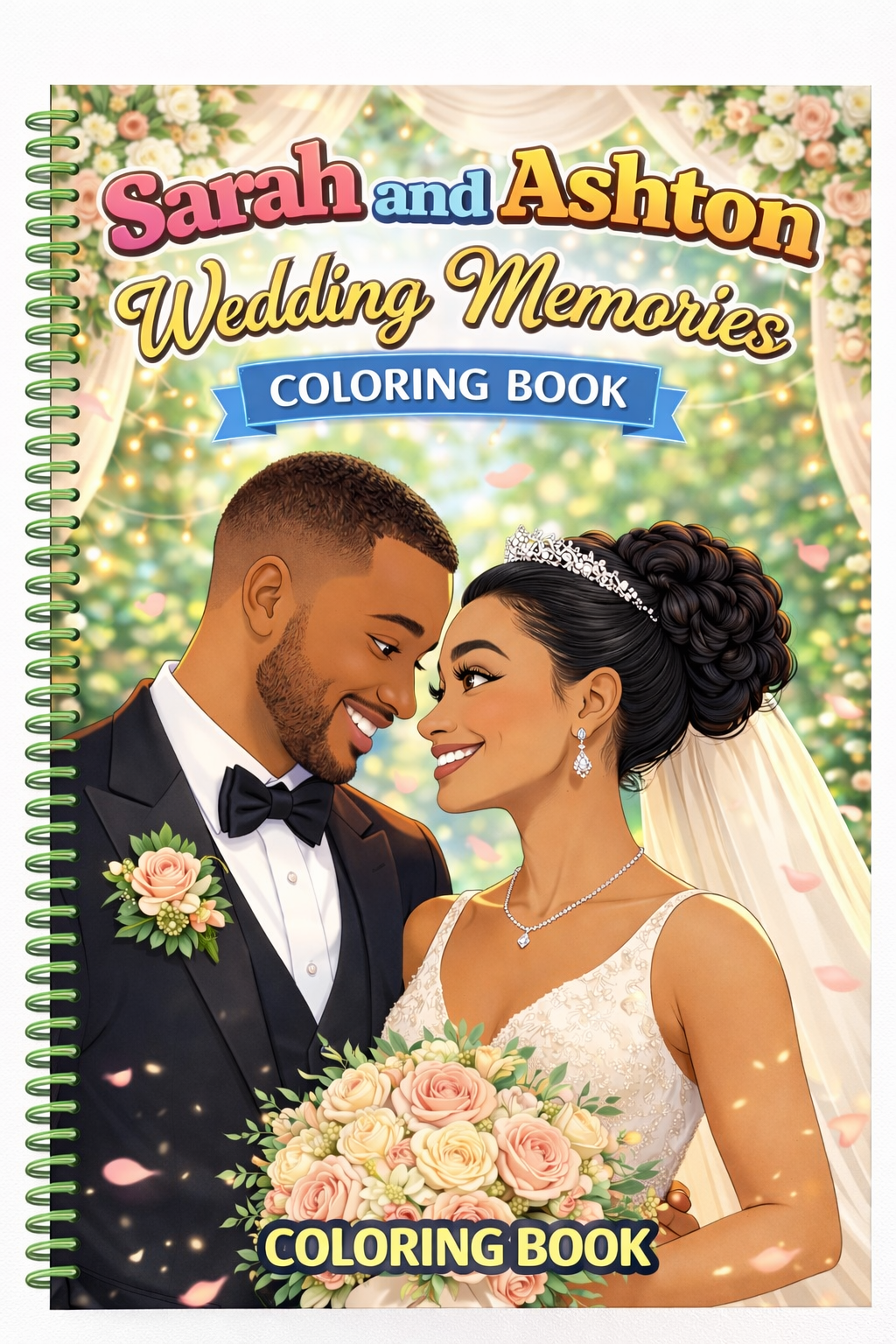 Couple Themed Personalized Coloring Book - 20 Pages
