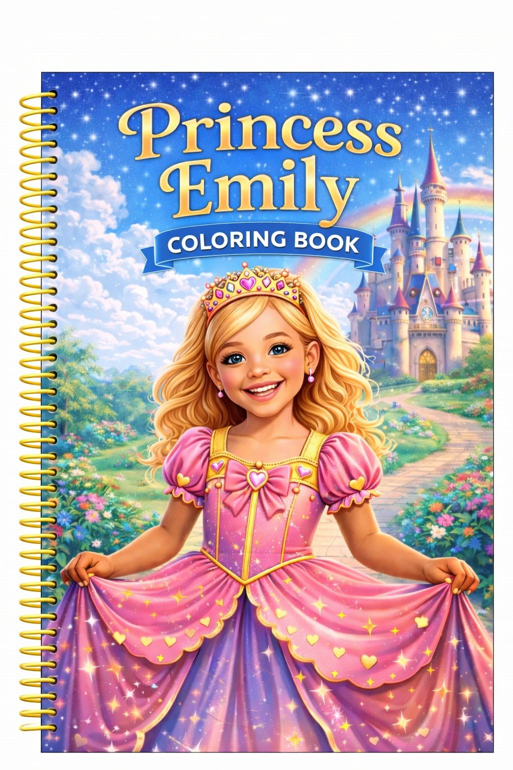 Princess Themed Personalized Coloring Book - 20 Pages