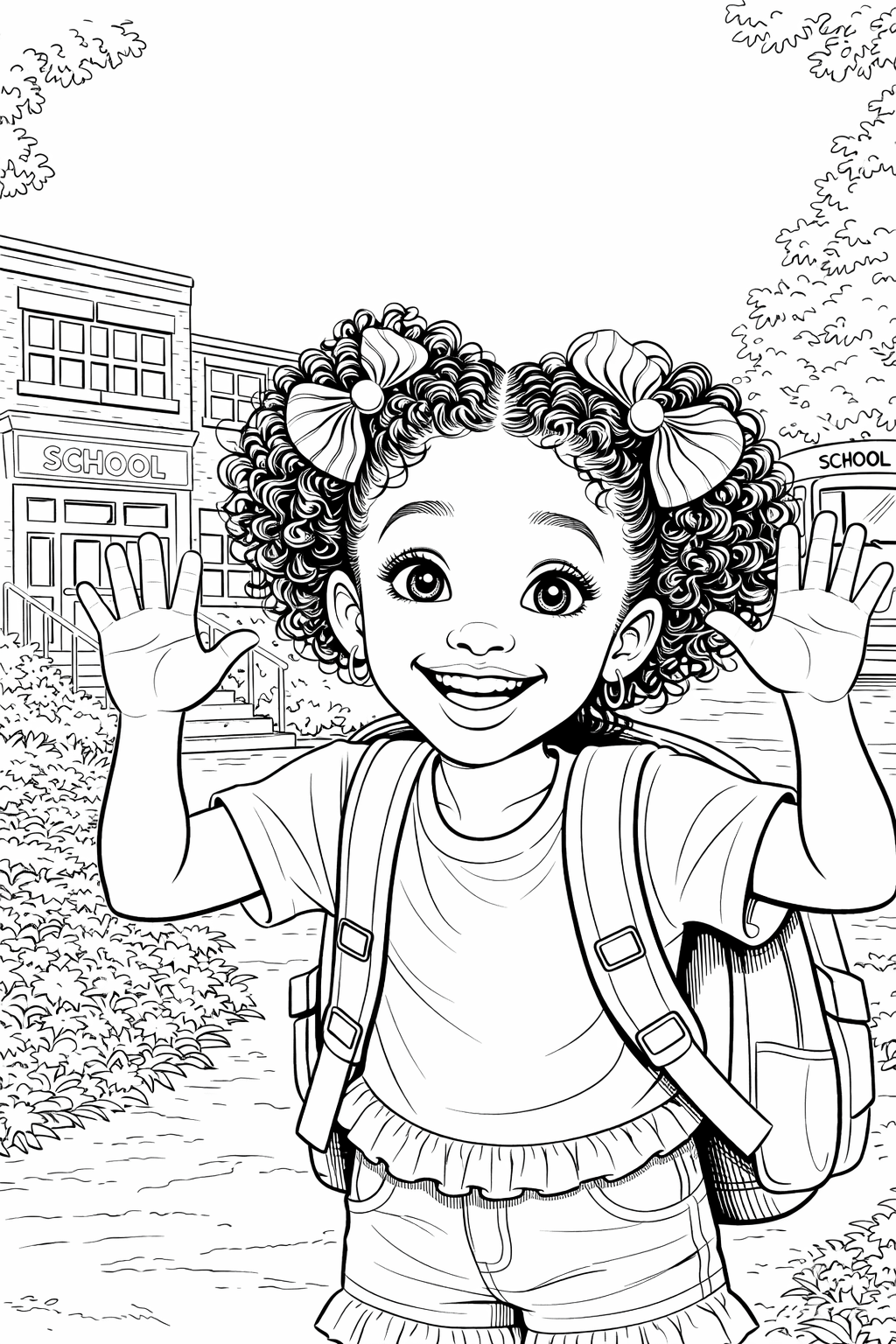 A School Days Themed Personalized Coloring Book - 20 Pages